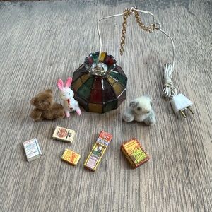Vintage dollhouse lot of 9 items
